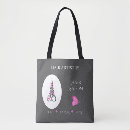 Dameskapsalon Zakelijke Branding Schaar Tote Bag (Voorkant)