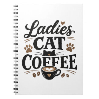 Dameskat koffie notitieboek – Mooie kat liefhebber