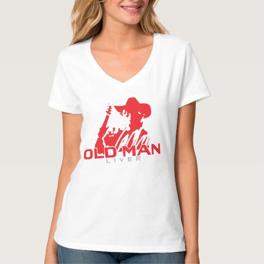 Dameskits Old Man Liver T-shirt met B&W-code (Voorkant)