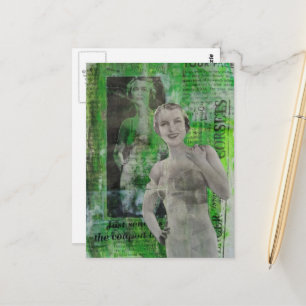 Dameskorsetten Mixed media collage Briefkaart