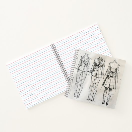 dameskostuumschets notitieboek (Binnen)