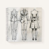 dameskostuumschets notitieboek (Voorkant)