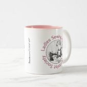 dameskringloop tweekleurige koffiemok (Voorkant rechts)