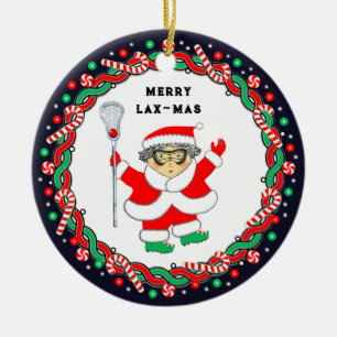 Dameslacrosse Keramisch Ornament