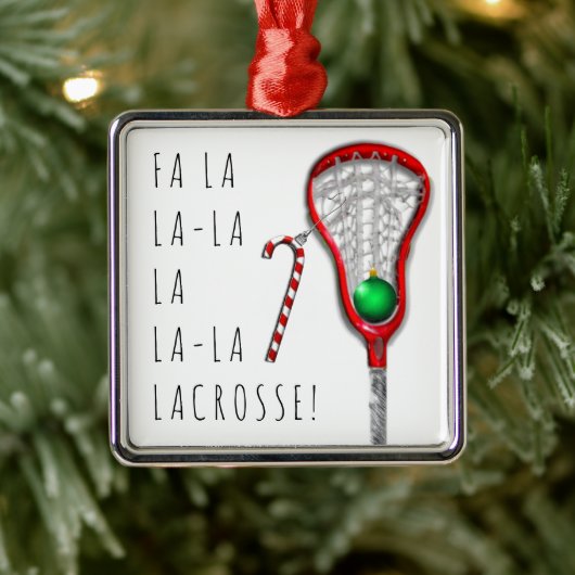 Dameslacrosse Metalen Ornament (Boom)