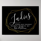 dameslantaarn - wc - mand voor toiletbenodigdheden poster (Voorkant)