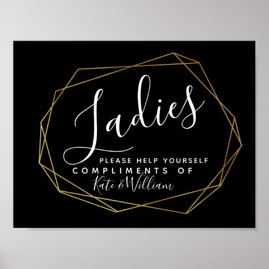 dameslantaarn - wc - mand voor toiletbenodigdheden poster (Voorkant)