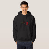 Dameslopers Hartslag Retro Design Hoodie (Voorkant volledig)