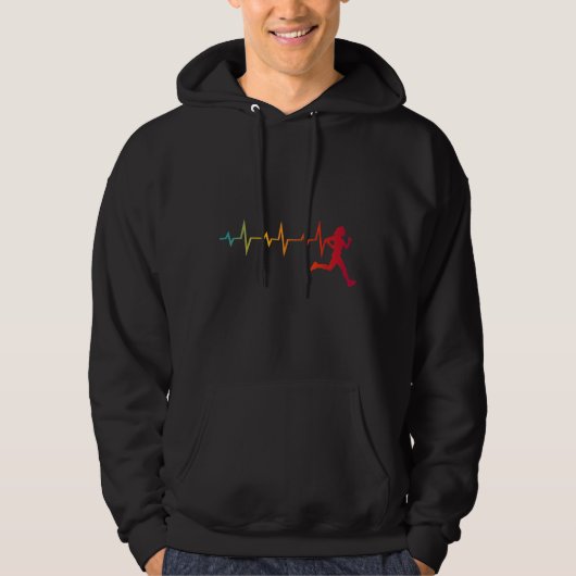 Dameslopers Hartslag Retro Design Hoodie (Voorkant)