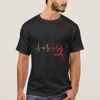 Dameslopers Hartslag Retro Design T-shirt