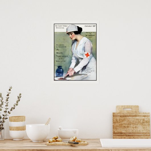 damesmagazijn 1917 Rode Kruisverpleegster voor da Poster (Keuken)