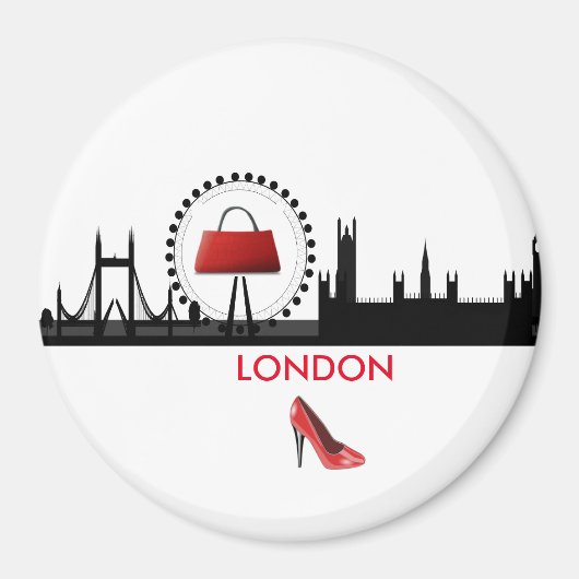 Damesmode Thema Londen Skyline Magneet (Voorkant)
