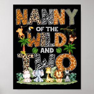 Damesoppas van de wilde en twee dierentuin safari poster