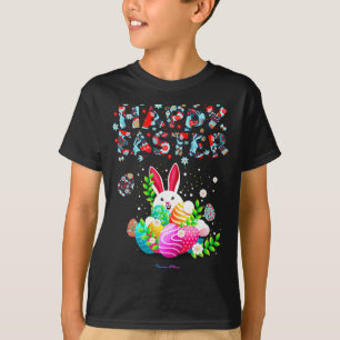 Damesoverhemd Paashaas Gelukkige Eieren Familie T-shirt
