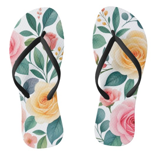 Damespantoffels met pastelbloemen teenslippers (Voetbed)