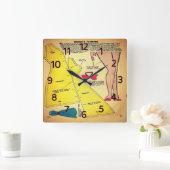  damespatroon uitgesneden vierkante klok (Huis)