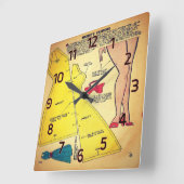  damespatroon uitgesneden vierkante klok (Hoek)