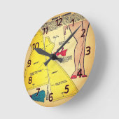  damespatroonplaat maakt wandklok uit (Hoek)