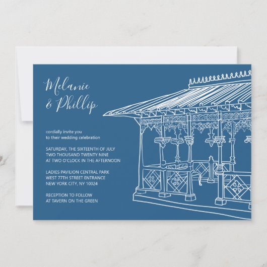 Damespaviljoen Central Park New York Huwelijk Kaart (Voorkant)