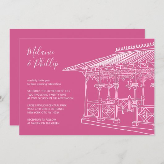 Damespaviljoen Central Park New York Huwelijk Kaart (Voorkant / Achterkant)