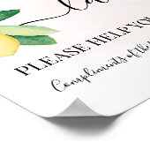 Damespoederkamer Trouwreceptie Citroenen Roze Poster (Hoek)