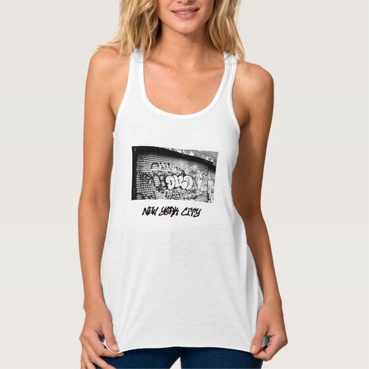 Damesracerbacktop 'NYC Graffiti' Tanktop (Voorkant)