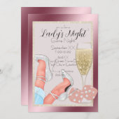 Damesroze bruinglittermuis kaart (Voorkant / Achterkant)