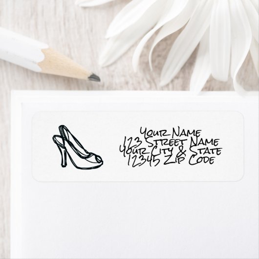 Damesschoen, aangepast retouradres label (Insitu)