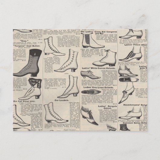  damesschoenencatalogus - Mode uit de jaren 1900 Briefkaart (Voorkant)