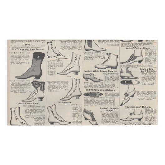  damesschoenencatalogus - Mode uit de jaren 1900 Naambadge (Voorkant)