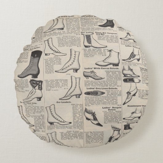  damesschoenencatalogus - Mode uit de jaren 1900 Rond Kussen (Voorkant)