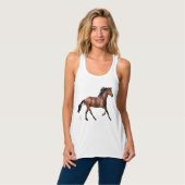 damestank - deconstrueerd ontwerp - paard tanktop (Volledige Voorkant)