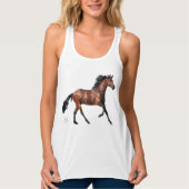 damestank - deconstrueerd ontwerp - paard tanktop (Voorkant)