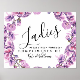 damestoilet - paars mandje toiletartikelen poster