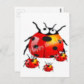 damestoornis met baby ladybugs briefkaart (Voorkant / Achterkant)