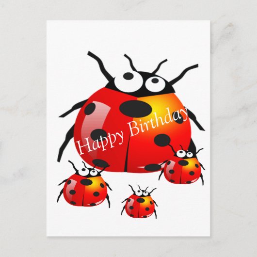 damestoornis met baby ladybugs briefkaart (Voorkant)