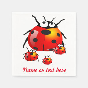 damestoornis met baby ladybugs servetten