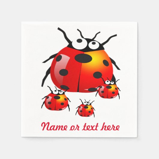 damestoornis met baby ladybugs servetten (Voorkant)