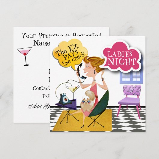 Damesuitje - SRF Uitnodiging (Voorkant / Achterkant)