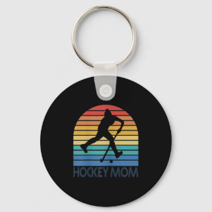 Damesveld Hockey Moeder Retro Vintage Zonsondergan Sleutelhanger