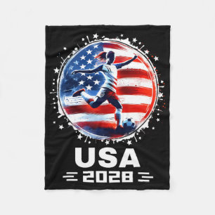 Damesvoetbal Amerikaanse vlag Voetbal Kleding Voet Fleece Deken