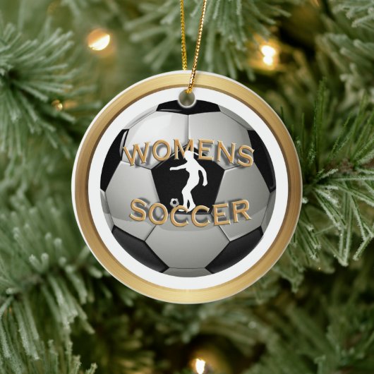 Damesvoetbal Bal Sporten Keramisch Ornament (Boom)