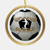 Damesvoetbal Bal Sporten Keramisch Ornament (Voorkant)