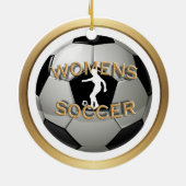 Damesvoetbal Bal Sporten Keramisch Ornament (Achterkant)