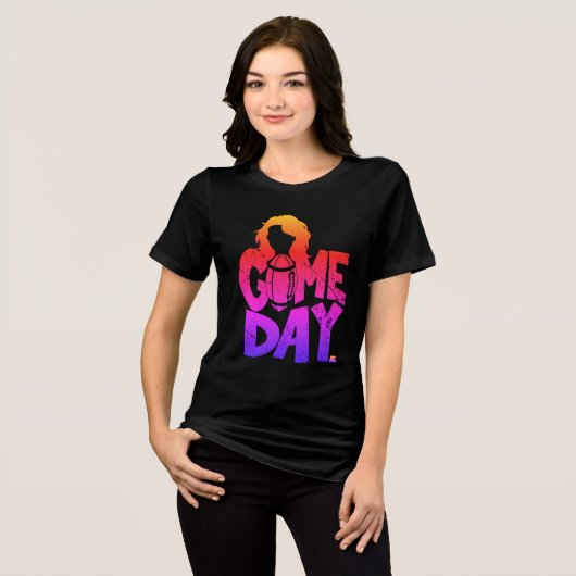 Damesvoetbal Wedstrijddag Tri-Blend Shirt (Voorkant volledig)