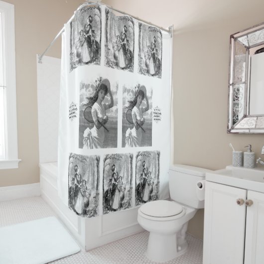  dameszeep wit zwart douchegordijn (In situ)