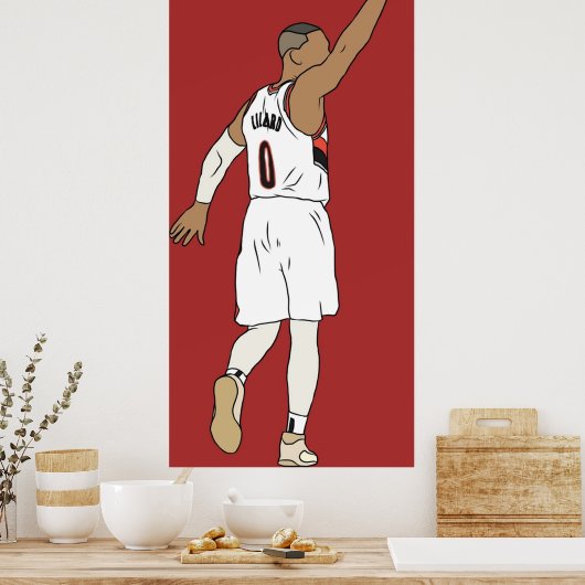Damian Lillard Waves Goodbye Poster (Keuken)