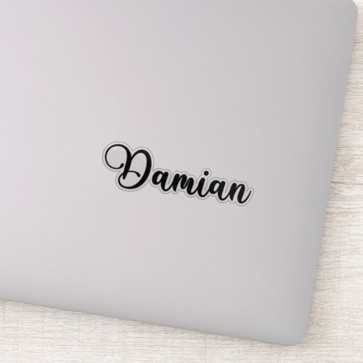 Damian Name - Handgeschreven kalligrafie Sticker (Detail)