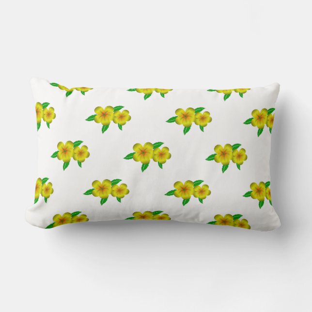 Damiana gele bloemen kussen (Voorkant)