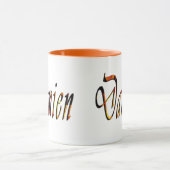 Damien Naam Logo, Oranje Combo Koffie Mok (Midden)